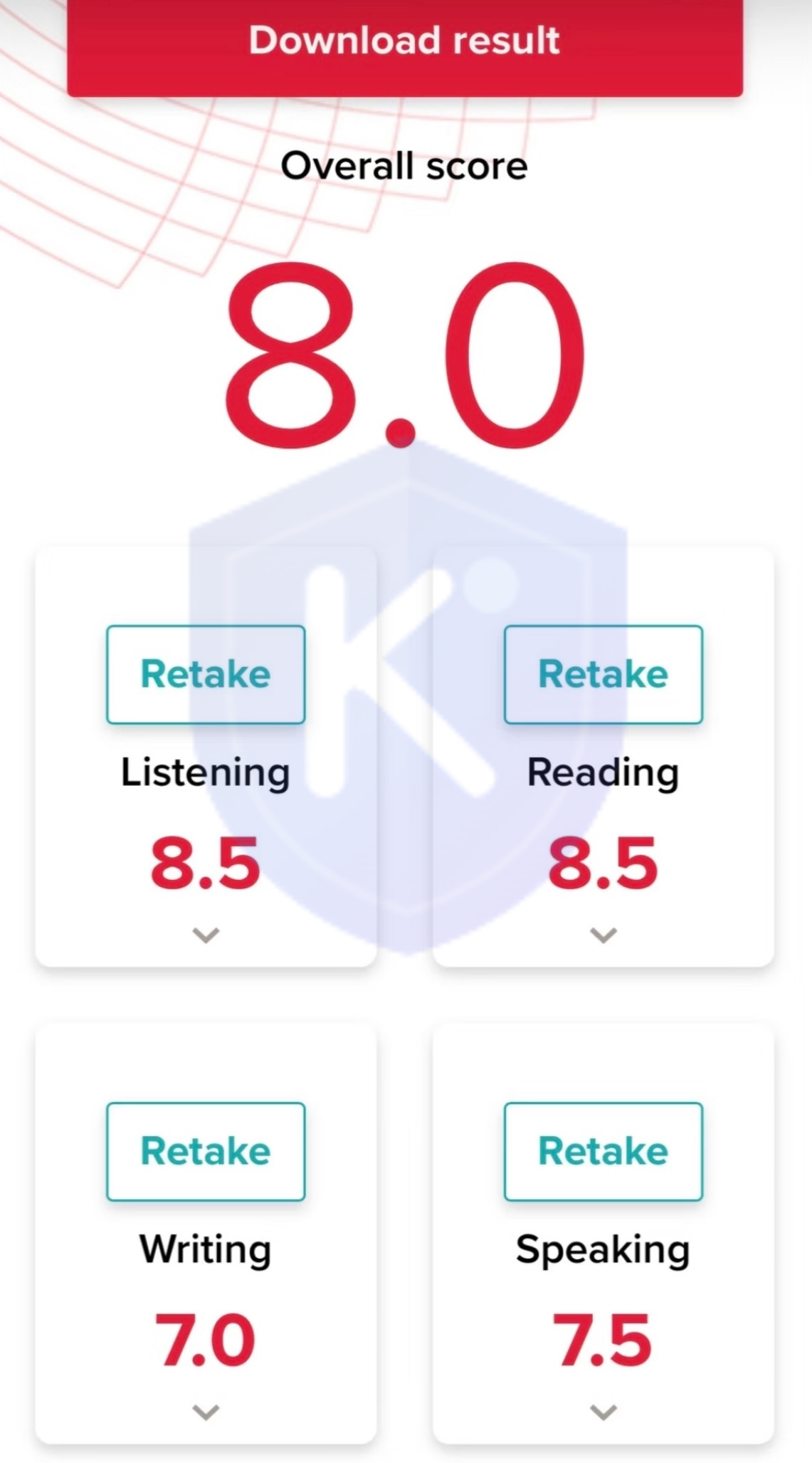 IELTS 8.0
