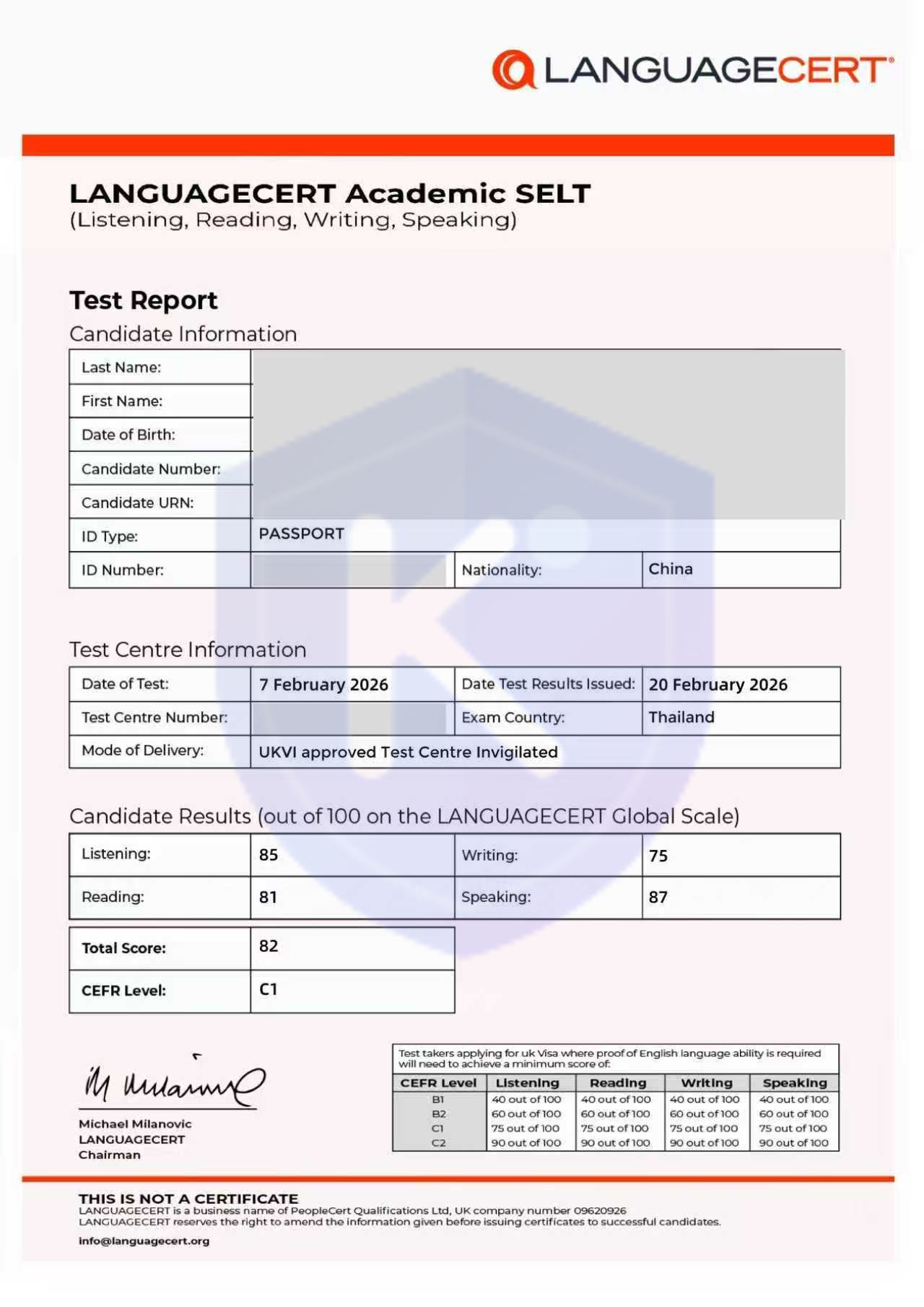 LanguageCert 82
